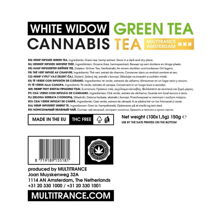 Multitrance Cannabis White Widow Tea – Green 100 Teabags - Image 3
