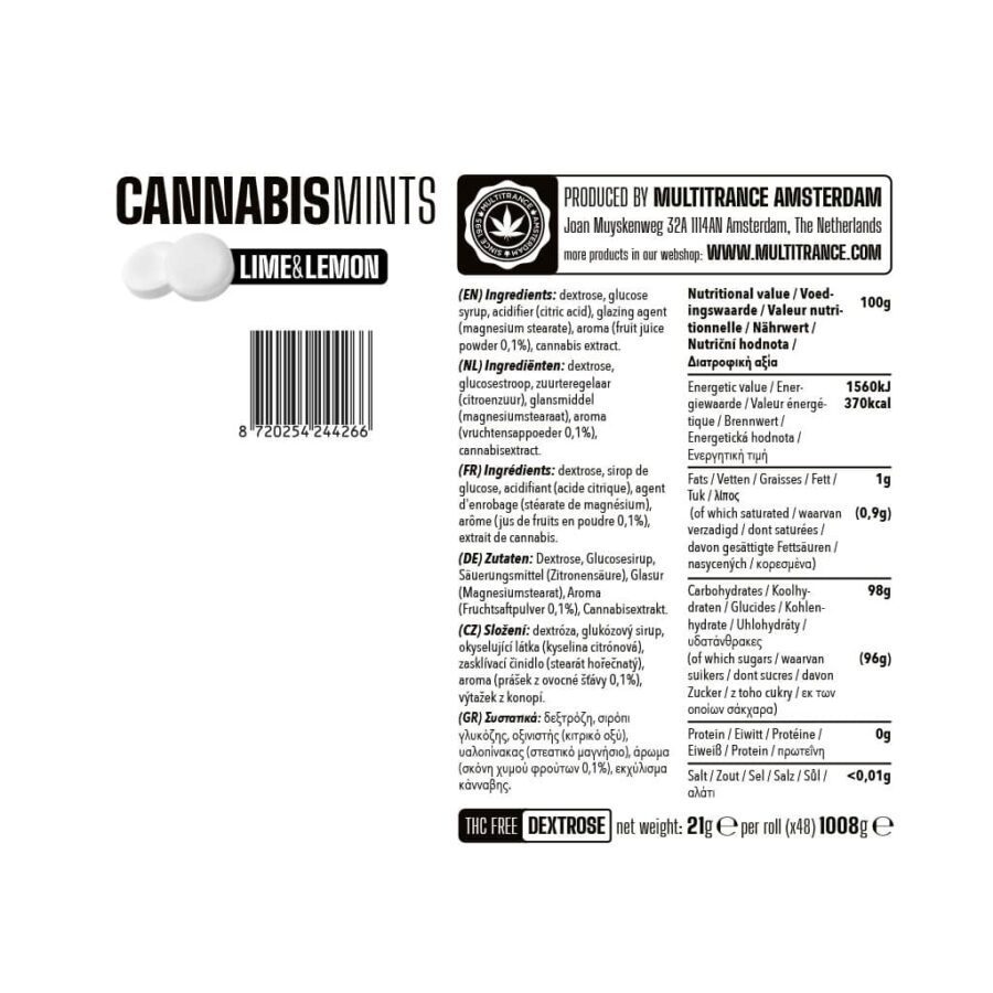 Multitrance Cannabis Dextrose Roll – Lime & Lemon - Image 3