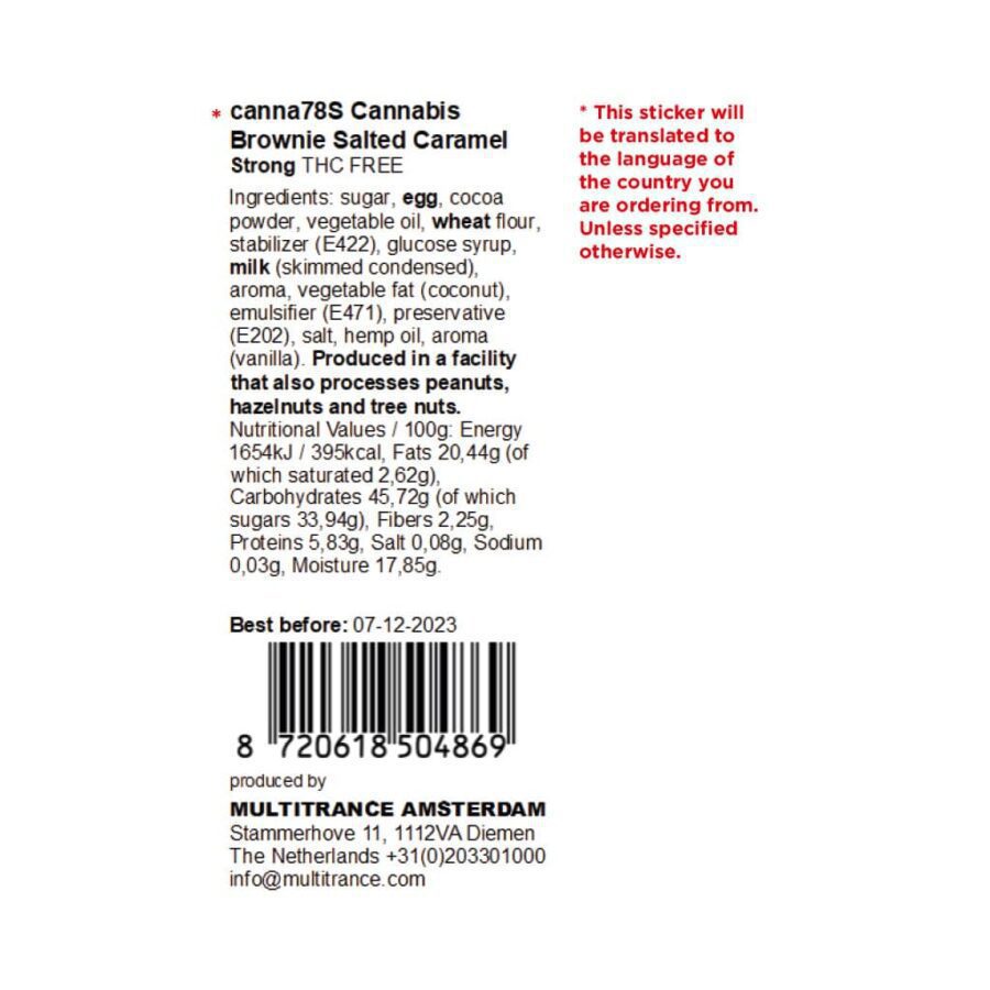 Multitrance Cannabis Brownie – Salted Caramel (Strong Flavour) - Image 3