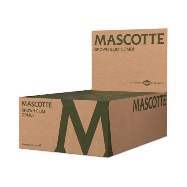 Mascotte Brown Slim Combi Rolling Paper + Tips (Magnetic Closure)