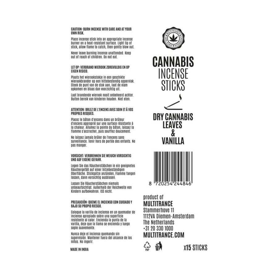 Cannabis Incense Sticks - Vanilla - Image 2