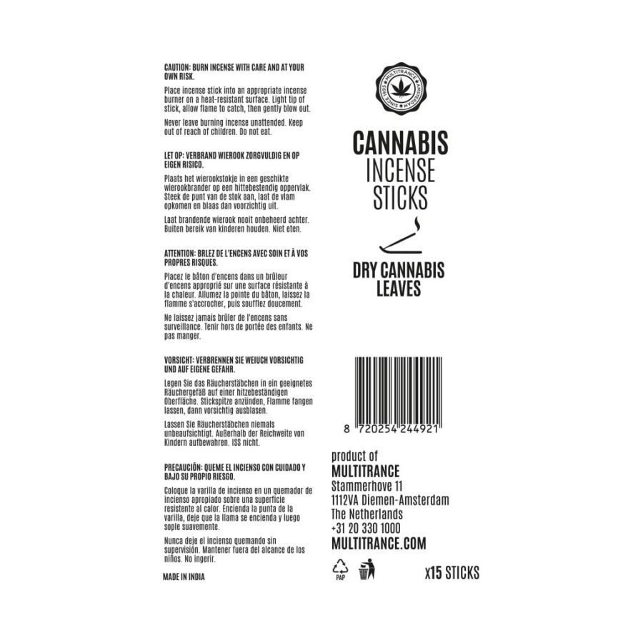 Cannabis Incense Sticks - Dry Cannabis Leaves - Image 2