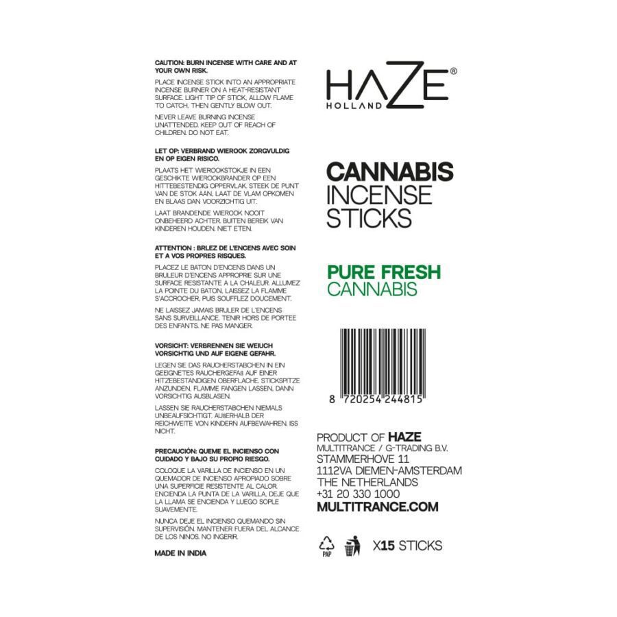 Cannabis Incense Sticks - Pure Fresh Cannabis Leaves - Image 2