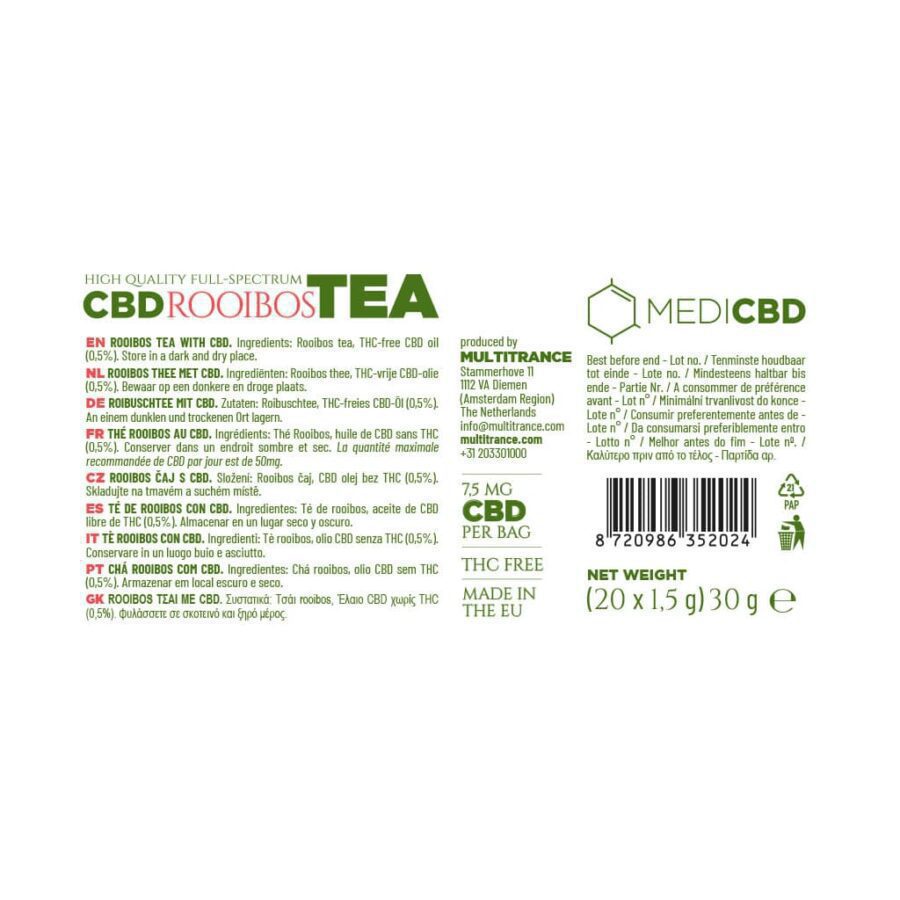 MediCBD 7.5mg CBD Tea – Rooibos - Image 3