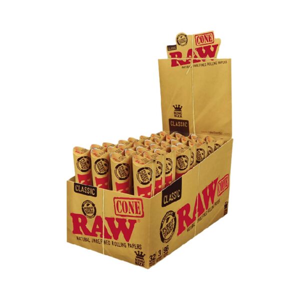 RAW rolling cones natural unbleached – pre-rolled paper cones for smooth, even smoking