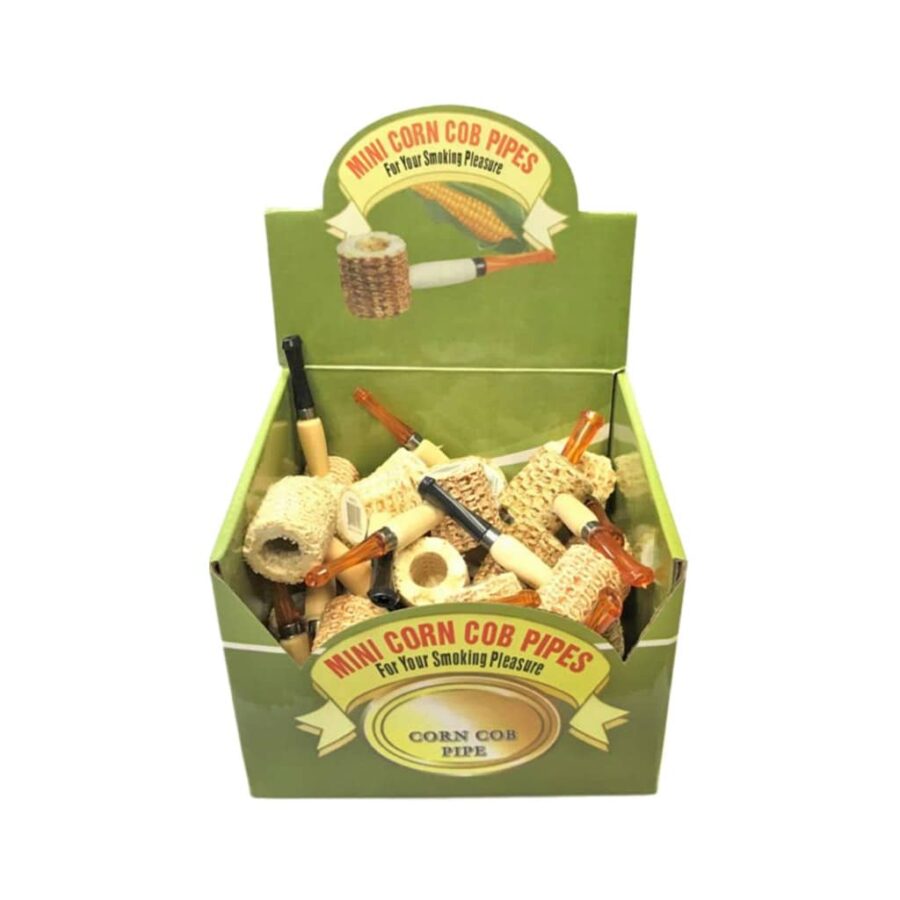 Mini Corn Cob Pipes Wholesale Display - 36 Pcs - Image 2