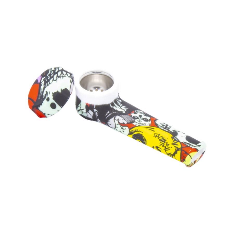 Silicone Pipes Wholesale Bag - 20 pcs - Printed Designs Pattern Mix - Image 2