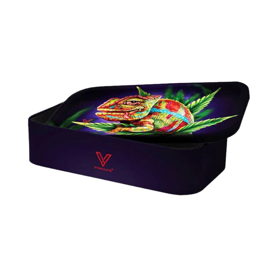 V-Syndicate 2.0 Tin Box with Rolling Tray Lid - Cloud 9 Chameleon - Image 2