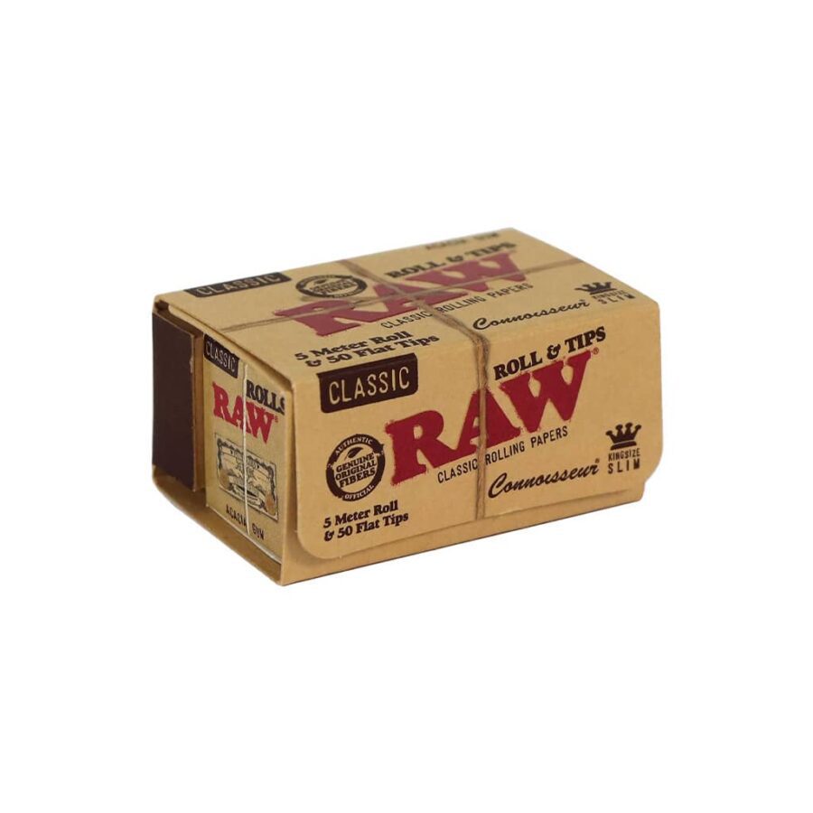 RAW Connoisseur KS Slim Rolls 5m Classic + Tips x24pcs - Image 2