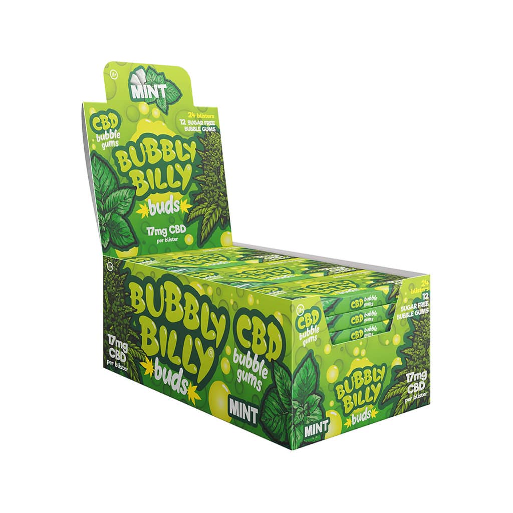 Bubbly Billy Buds Mint Flavoured Chewing Gum (17mg CBD)