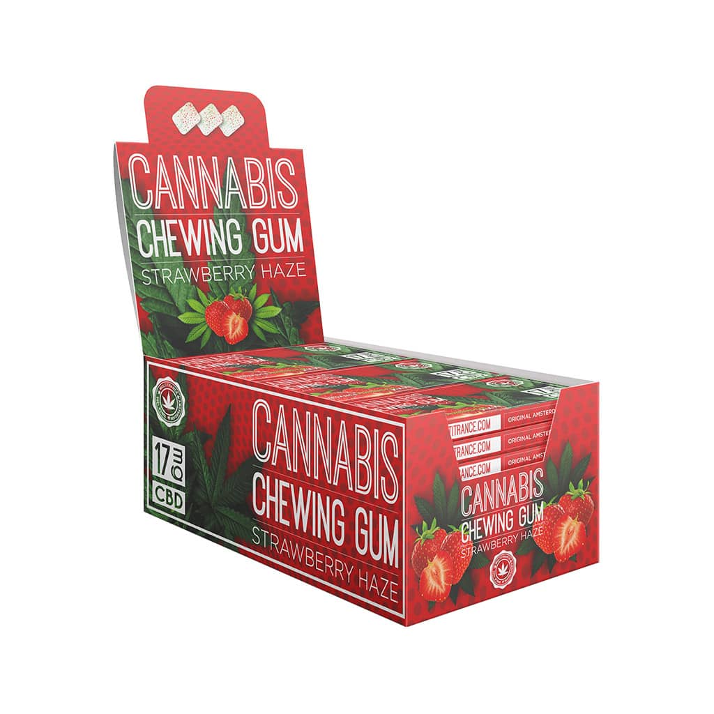 Cannabis Strawberry Chewing Gum (17mg CBD)