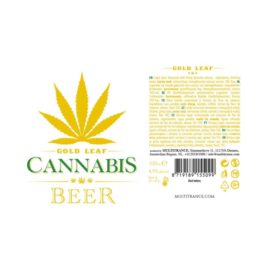 Cannabis Gold Leaf Beer (330ml) - Image 3