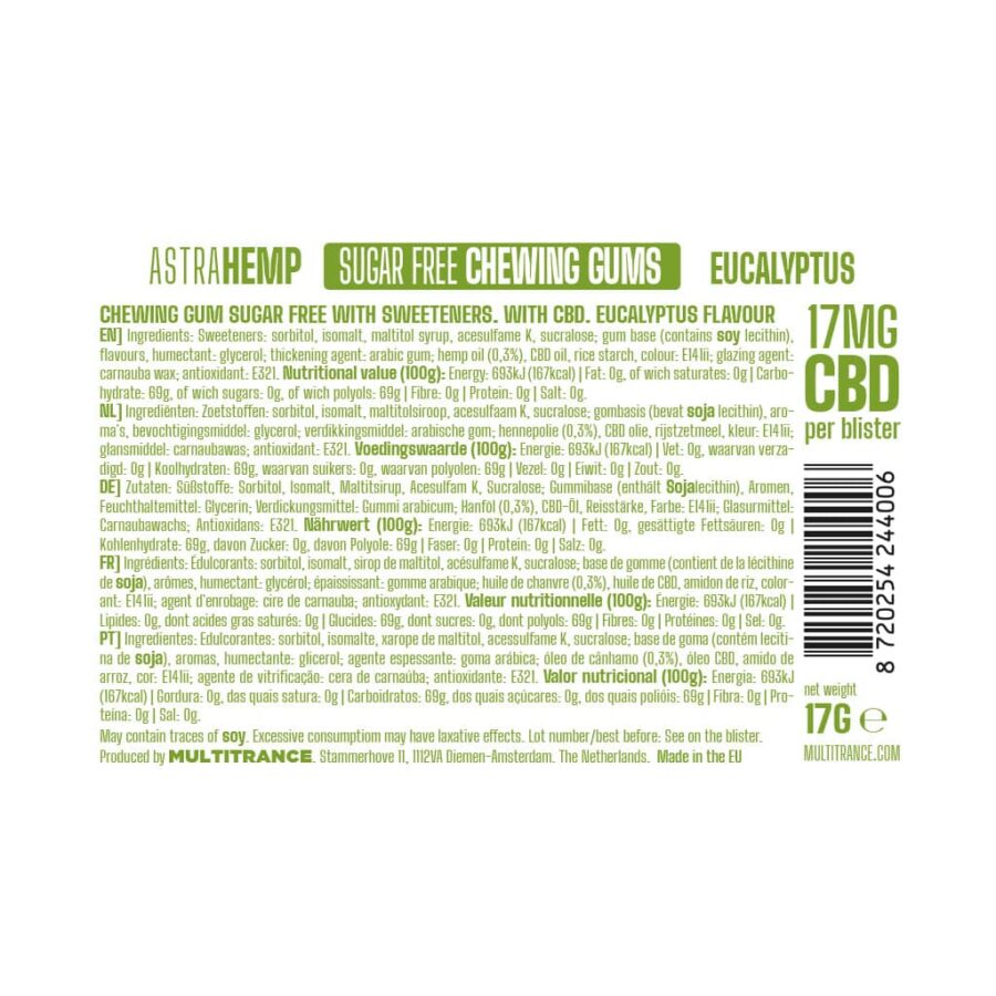 Astra Hemp 17mg CBD Chewing Gum – Eucalyptus - Image 4