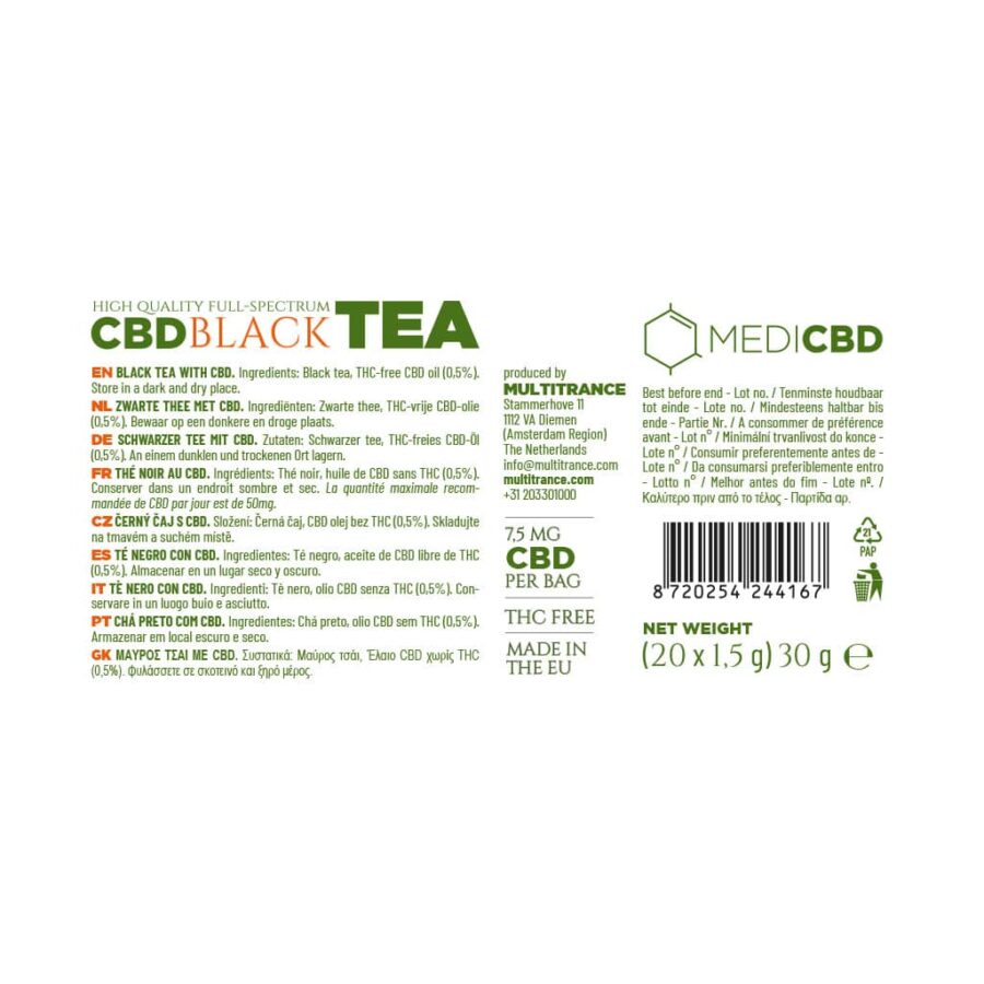 MediCBD 7.5mg CBD Tea – Black - Image 3