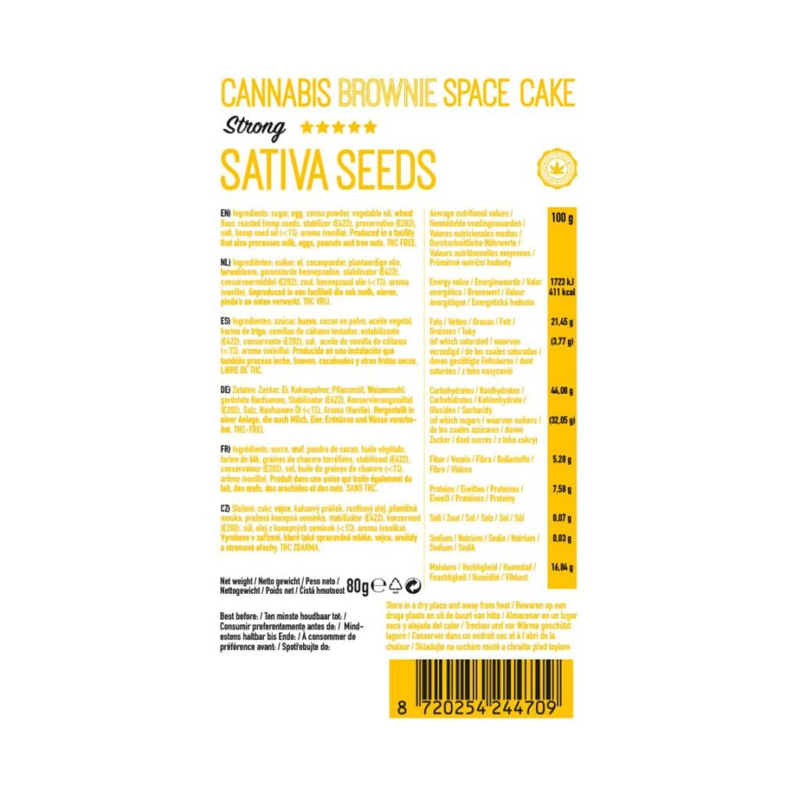 Multitrance Boxed Cannabis Brownie - Sativa Seeds (Strong Flavour) - Image 3