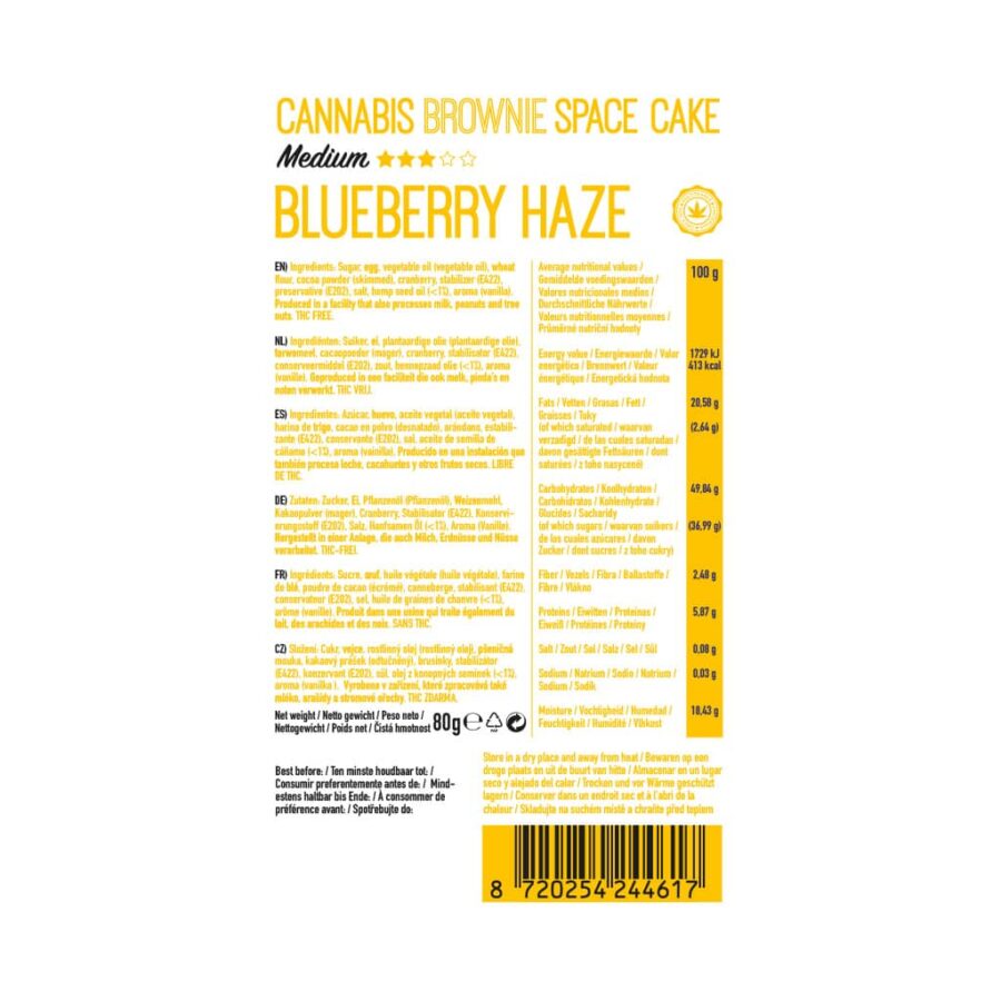 Multitrance Boxed Cannabis Brownie – Blueberry Haze (Medium Flavour) - Image 3