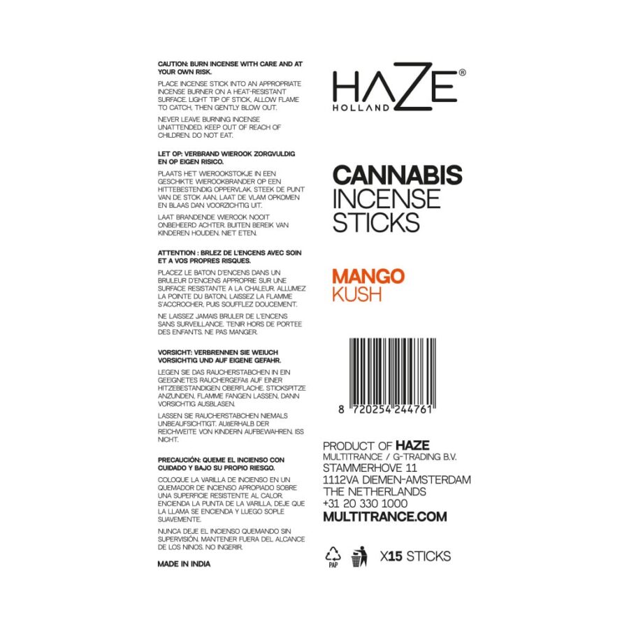 HaZe Mango Kush Scented Cannabis Incense Sticks - Image 2