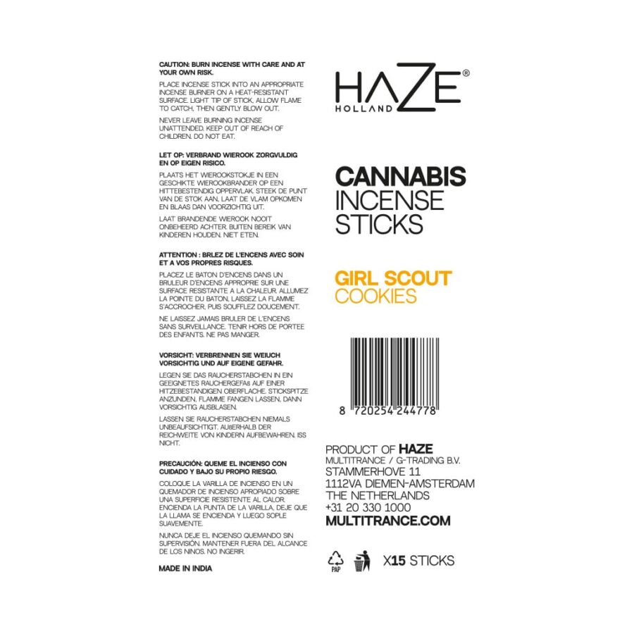 HaZe Girl Scout Cookies Scented Cannabis Incense Sticks - Image 2