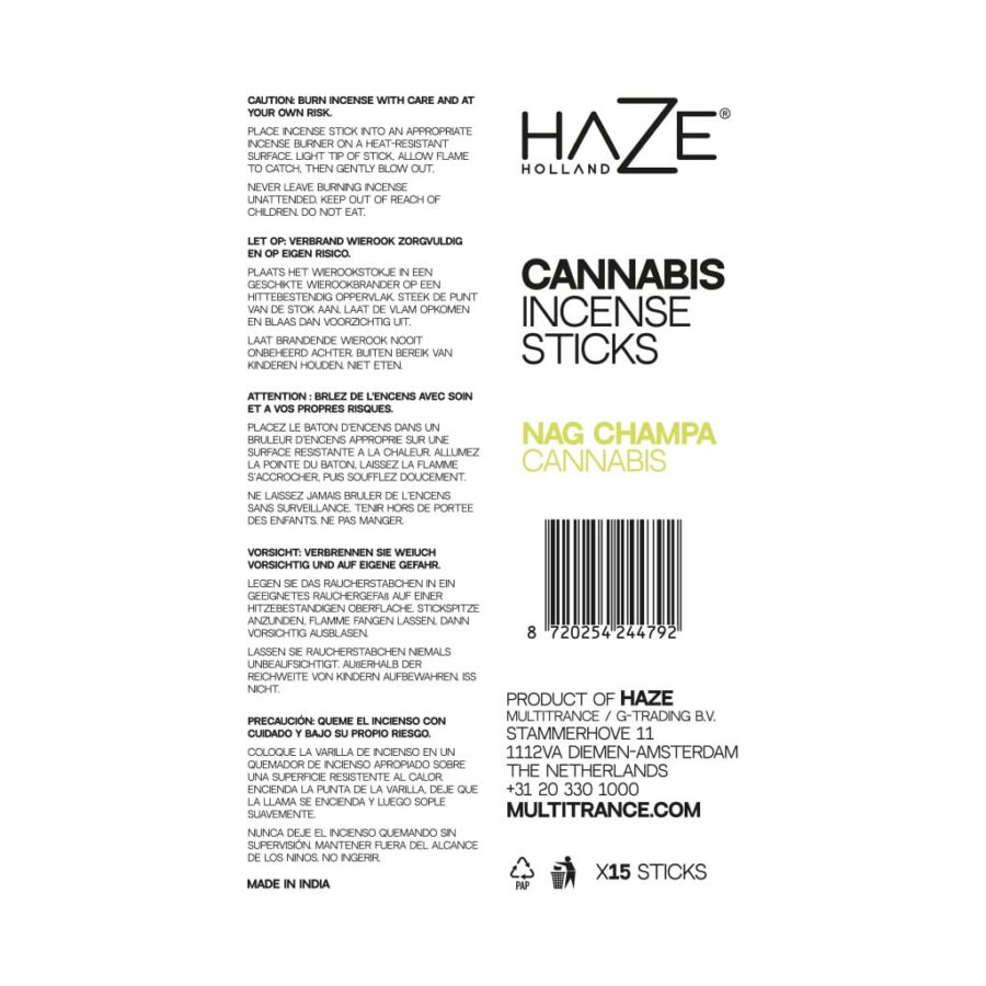 HaZe Nag Champa Scented Cannabis Incense Sticks - Image 2