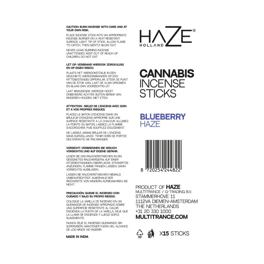 HaZe Blueberry Scented Cannabis Incense Sticks - Image 2