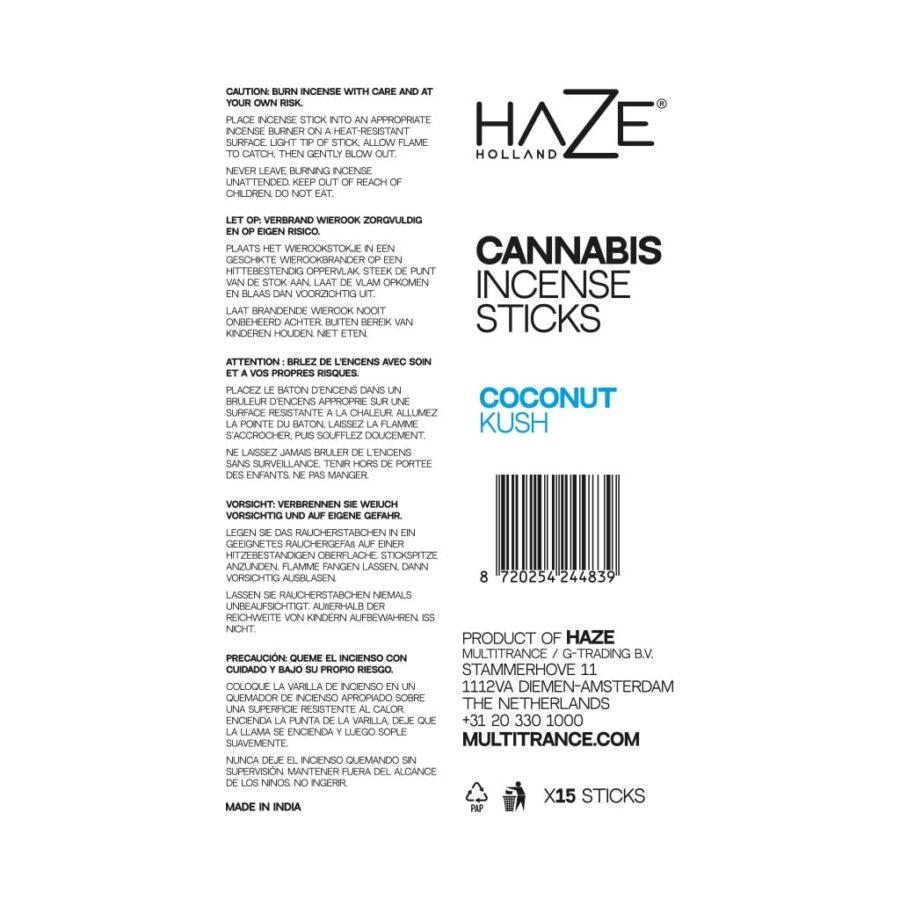 HaZe Coconut Kush Scented Cannabis Incense Sticks - Image 2