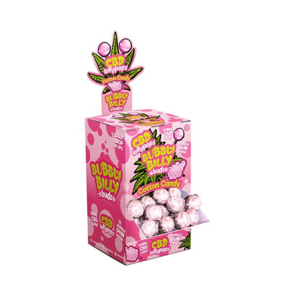 Bubbly Billy Buds 10mg CBD Lollipops - Cotton Candy Display