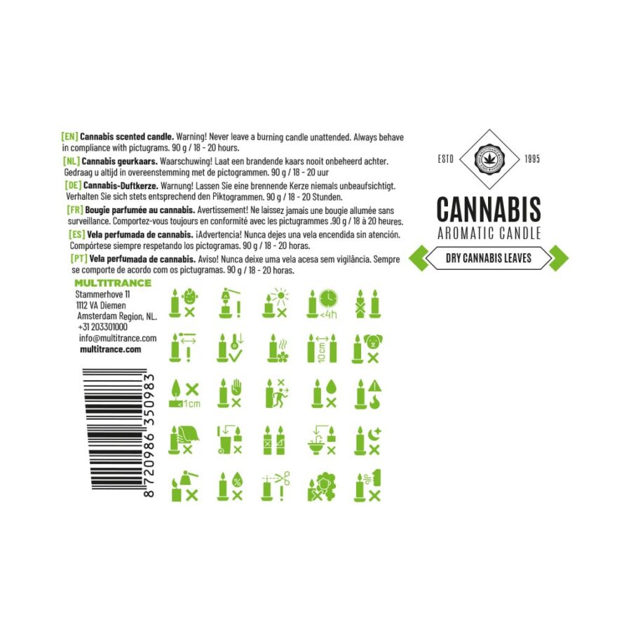 Dry Cannabis Leaves Scented Candle - Image 2