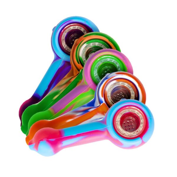 Silicone Pipe with Glass Burner (Nebula Colours)