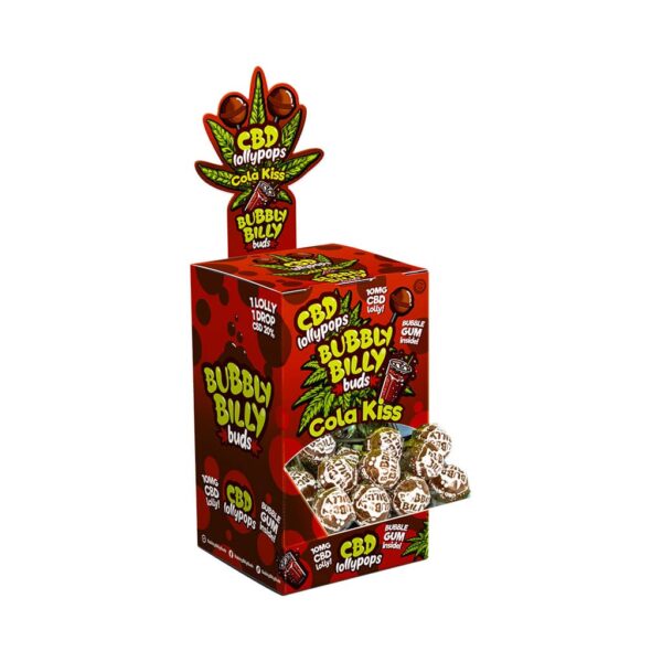 Bubbly Billy Buds 10mg CBD Lollipops - Cola Kiss Display