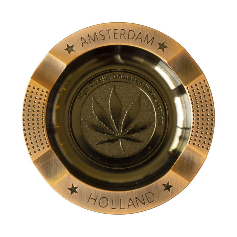 Bronze Leaf Amsterdam Metal Ashtray (Display)