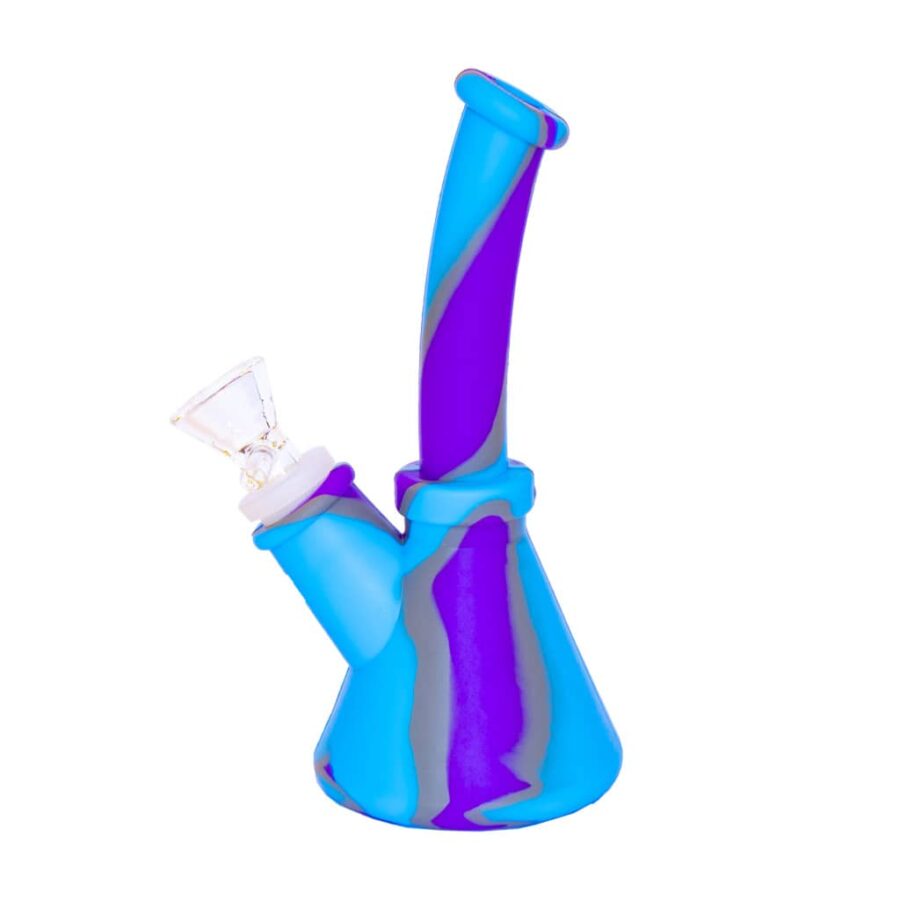 Mini Silicone Bong - Purple & Blue