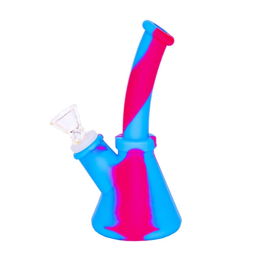 Mini Silicone Bong - Blue & Pink
