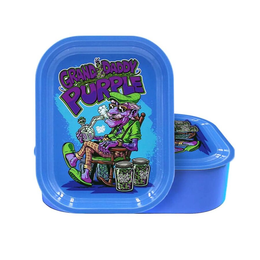 Best Buds Tin Box Rolling Tray with Storage - Grand Daddy Purple