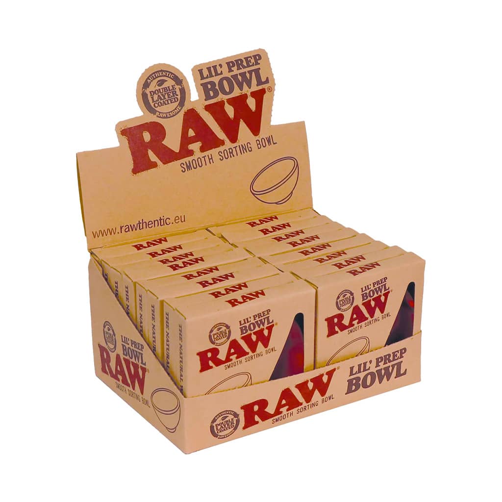 RAW Lil’ Prep Bowl wholesale display box with multiple silicone sorting bowls in packaging