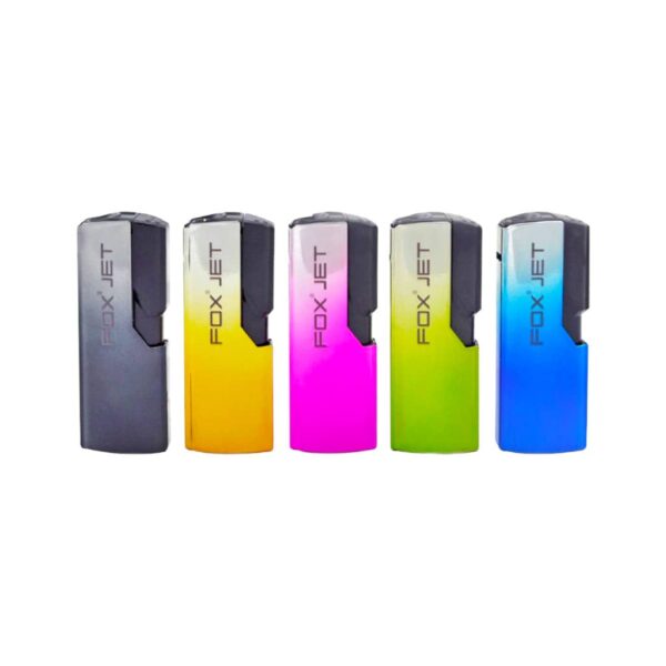 Fox Metal Lighters with Jet Flame - Mix colours (Rectangular) (25 pcs/Display)