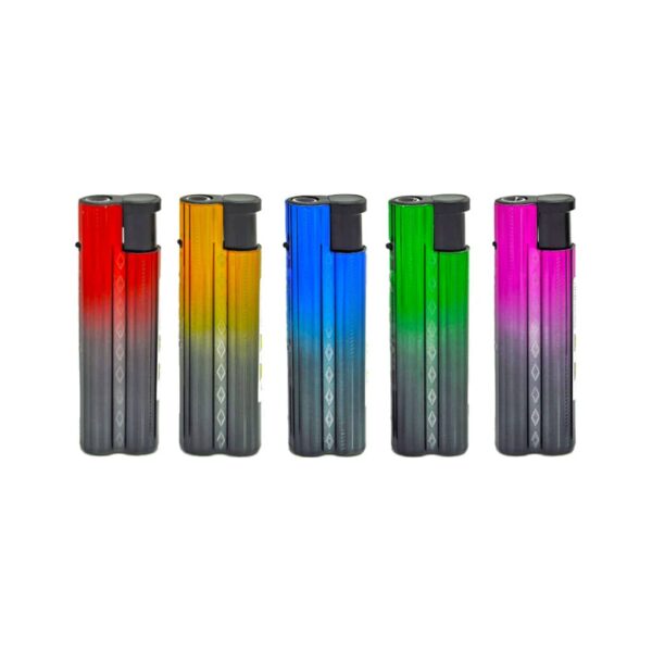 Fox Metal Lighters with Jet Flame - Mix colours (Round) (24 pcs/Display)