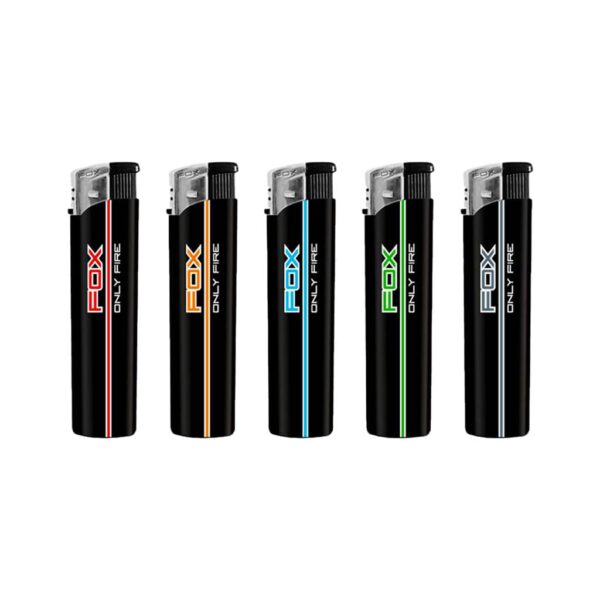 Fox Lighters - Black Piezo (50 pcs/Display)