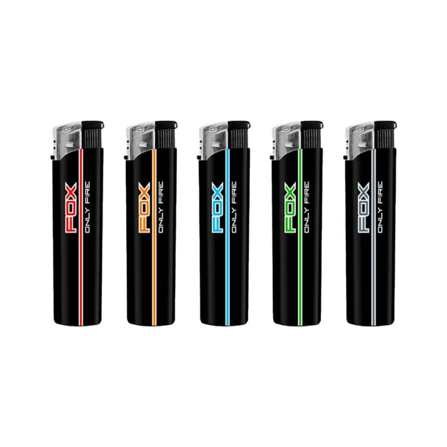 Fox Lighters - Black Piezo (50 pcs/Display)