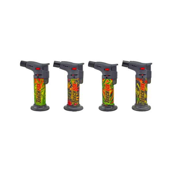 Fox Torch Lighters with Jet Flame - Poppy Leaves 3D-Print (12 pcs/Display)