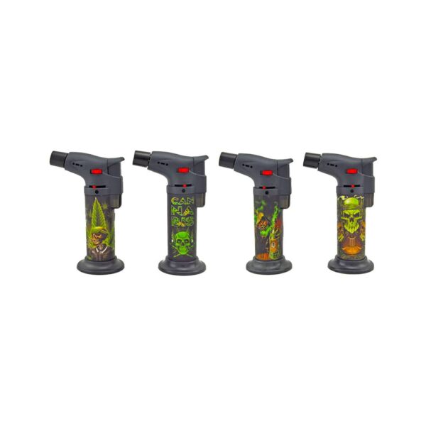 Fox Torch Lighters with Jet Flame - Poppy Skull 3D-Print (12 pcs/Display)