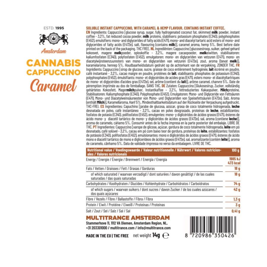 Hemp Coffee Instant Caramel Cappuccino - Multitrance - Image 3