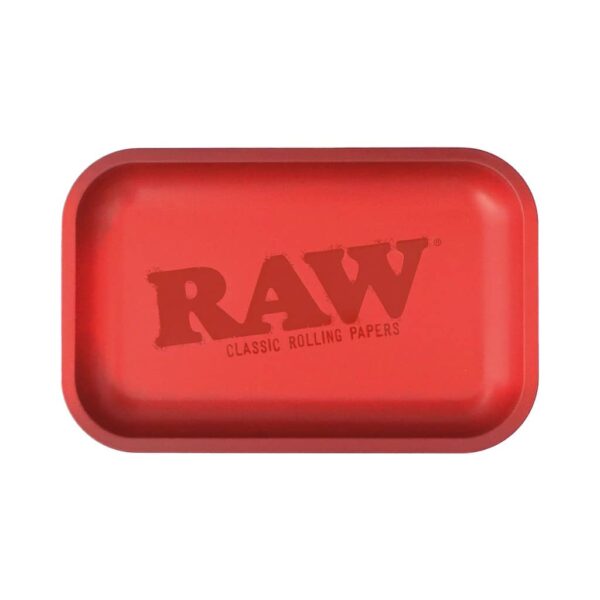 RAW All Red Matte Rolling Tray large – metal rolling tray for smoking accessories