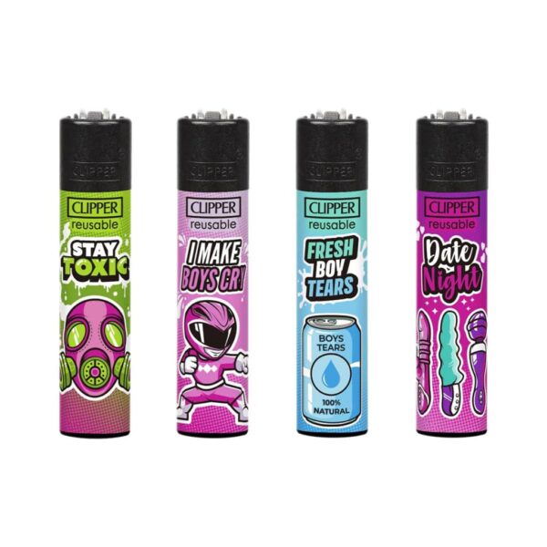 Clipper Premium Smoking Lighters – Girly Slogan - Wholesale Display