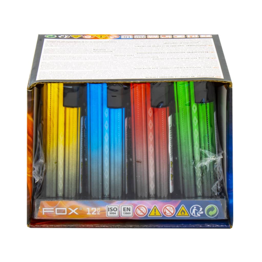 Fox Metal Lighters with Jet Flame - Column Sleek Design Gradient- Wholesale Display - Image 2