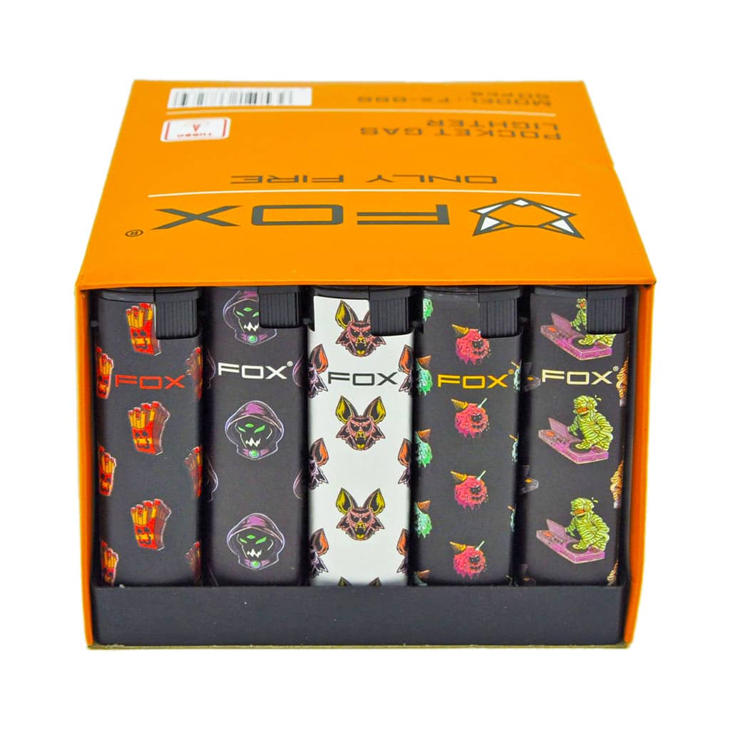 Fox Lighters with Turbo Flame - 90's Horror Cartoon Dark - Wholesale Display - Image 2
