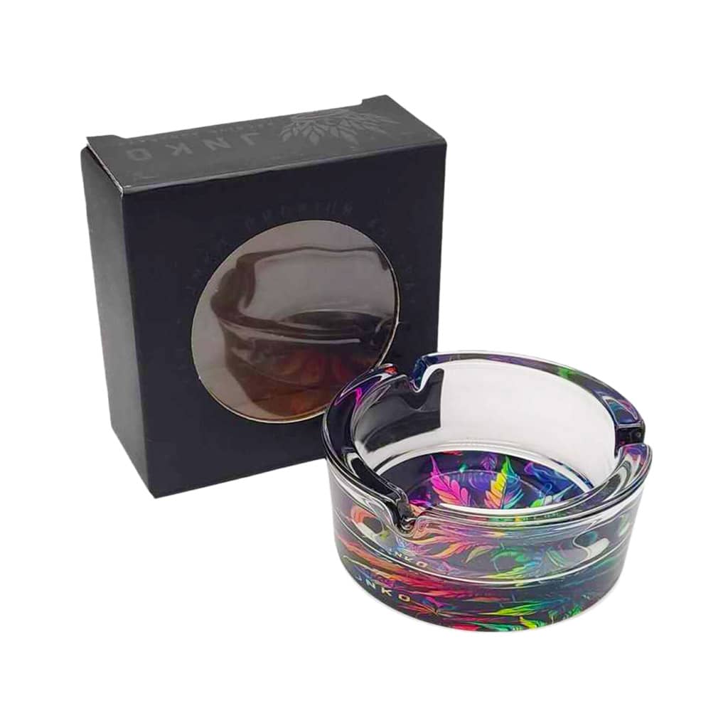 JNKO Glass Ashtray - Psychedelic Weed Leaves - Image 3