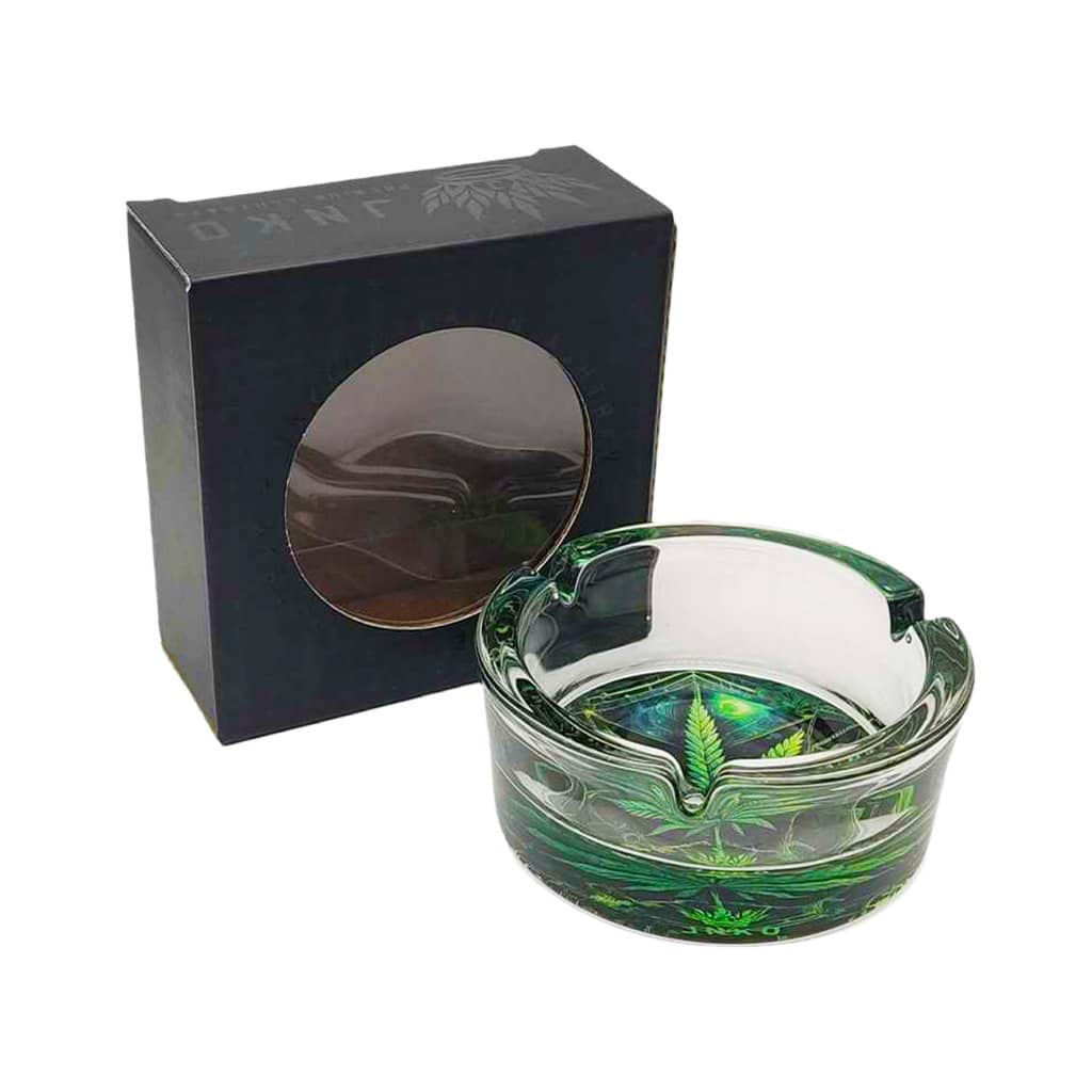 JNKO Glass Ashtray - Weed Leaf Green - Image 3