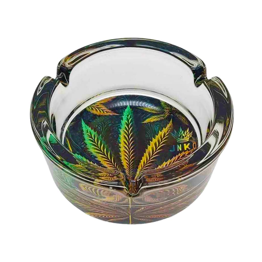 JNKO Glass Ashtray - Weed Leaf Yellow - Image 2