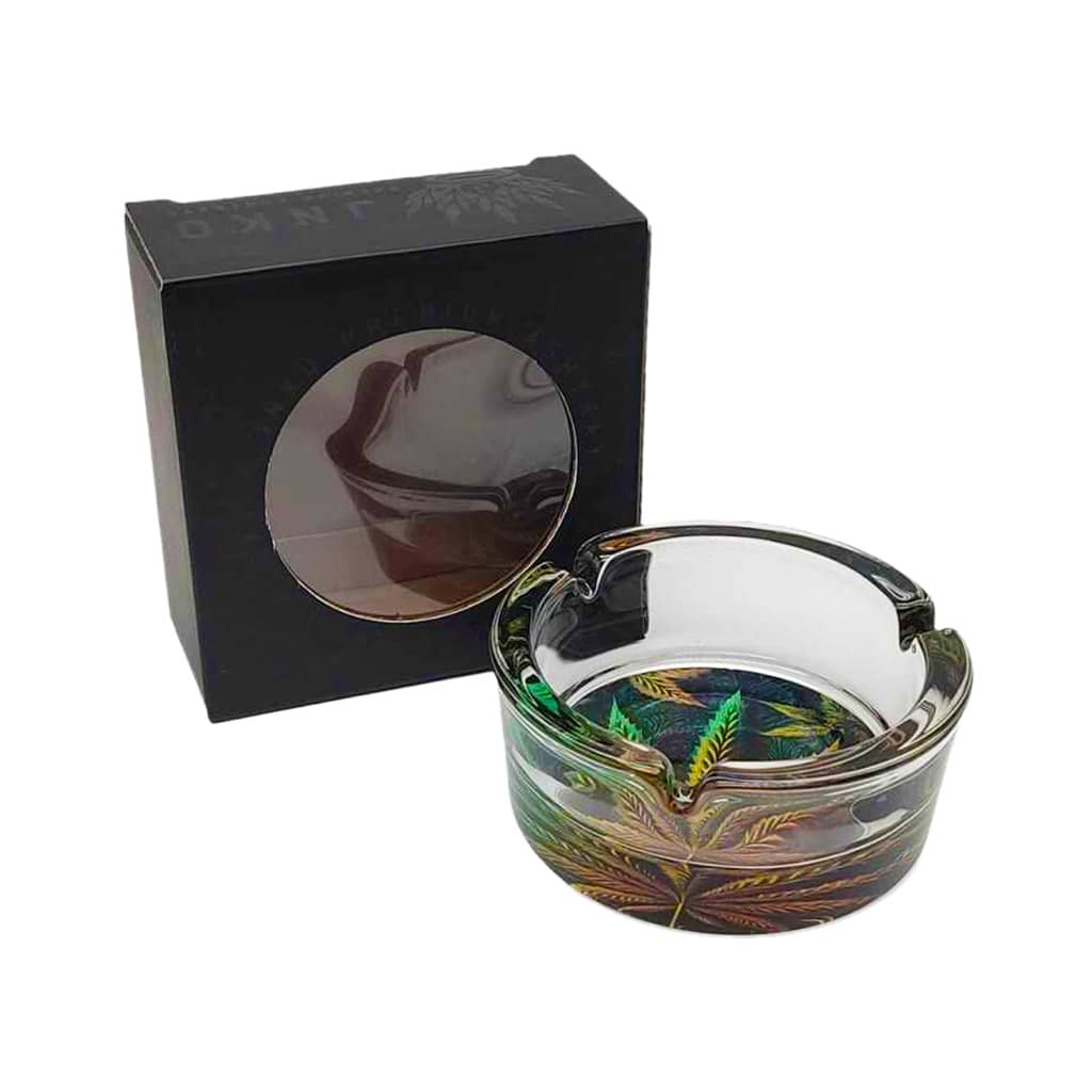 JNKO Glass Ashtray - Weed Leaf Yellow - Image 3