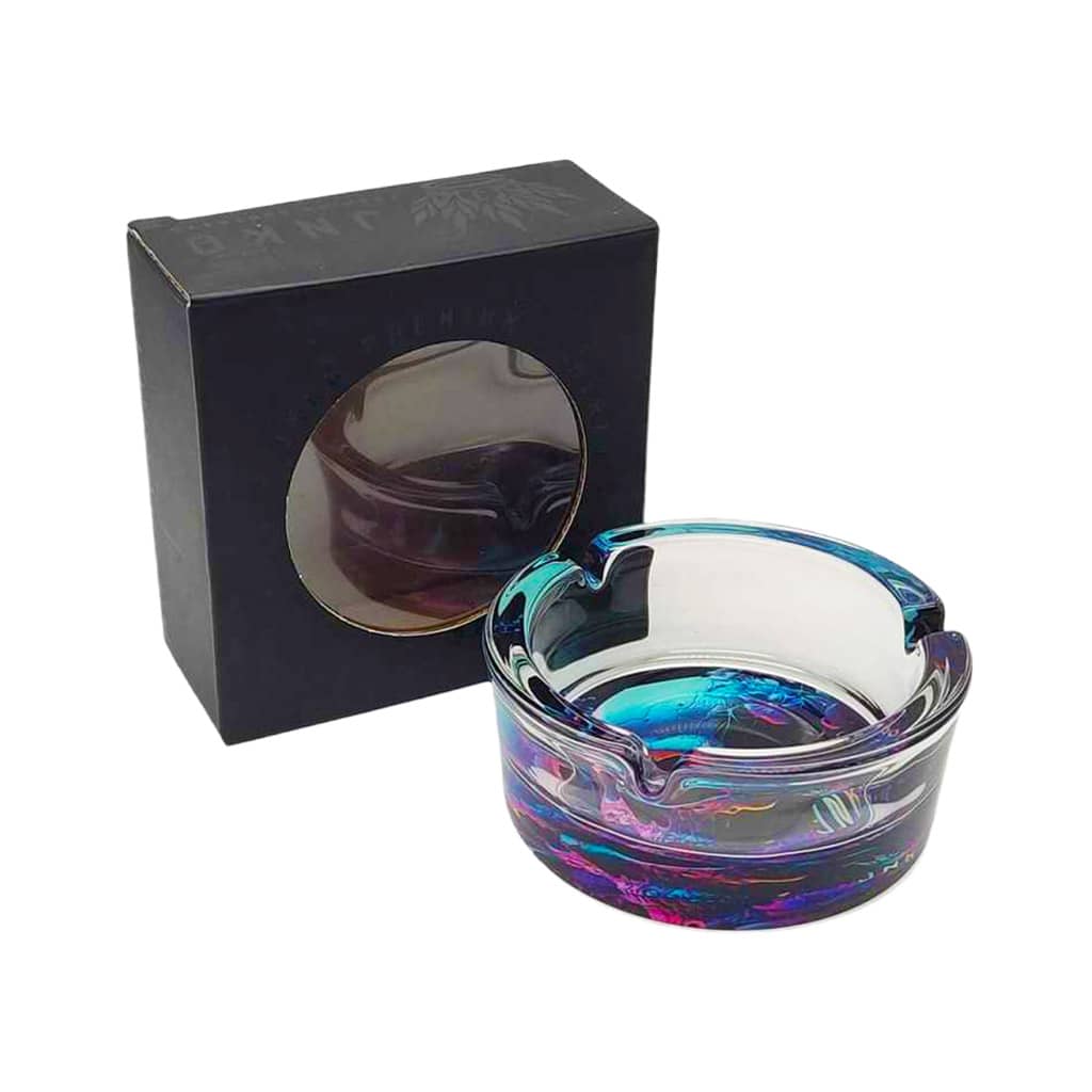 JNKO Glass Ashtray - Neon Flower Skull - Image 3